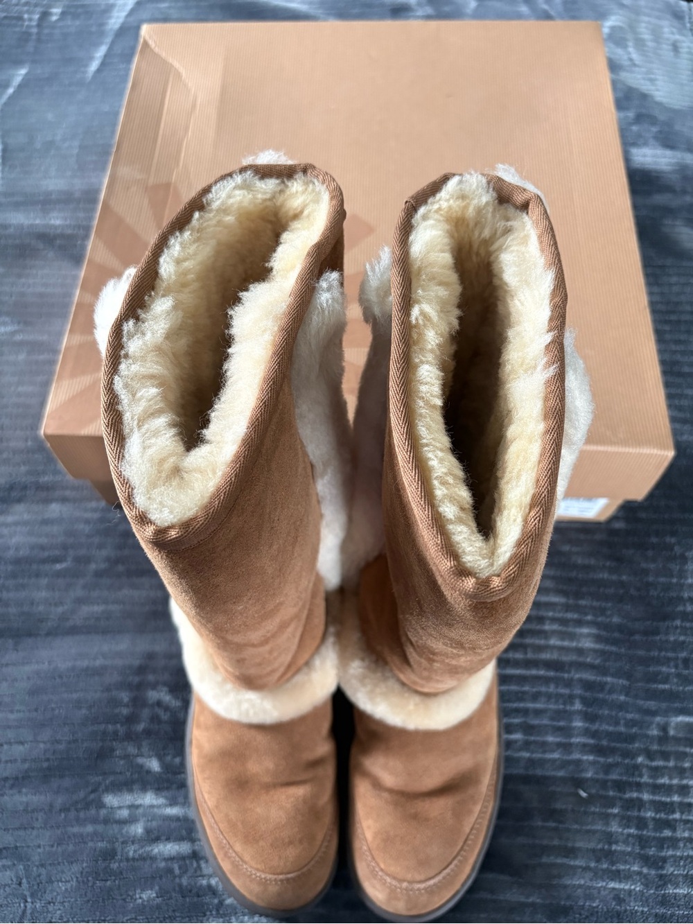 UGG Chestnut Sunburst Tall Sheepskin-Lined Boots